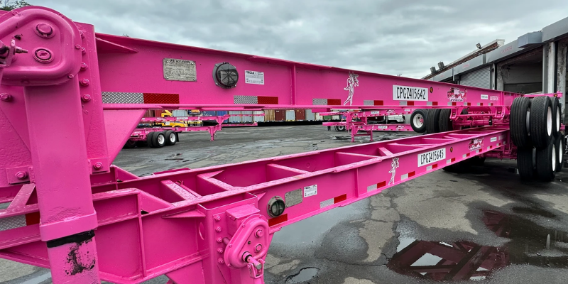 CPG chassis at the CPG Newark Terminal have been painted pink for Breast Cancer Awareness.